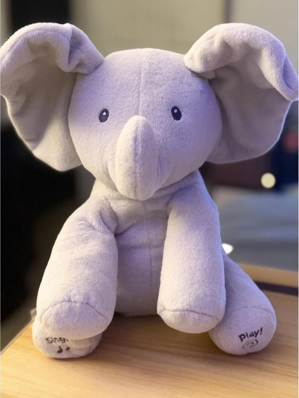 Baby GUND Flappy Peek-a-Boo Elephant Sings Do Your Ears Hang Low Plush #6049314